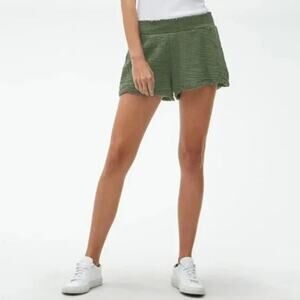 Michael Stars Peggy Shorts Olive Green Double Gauze Cotton Women's Medium
